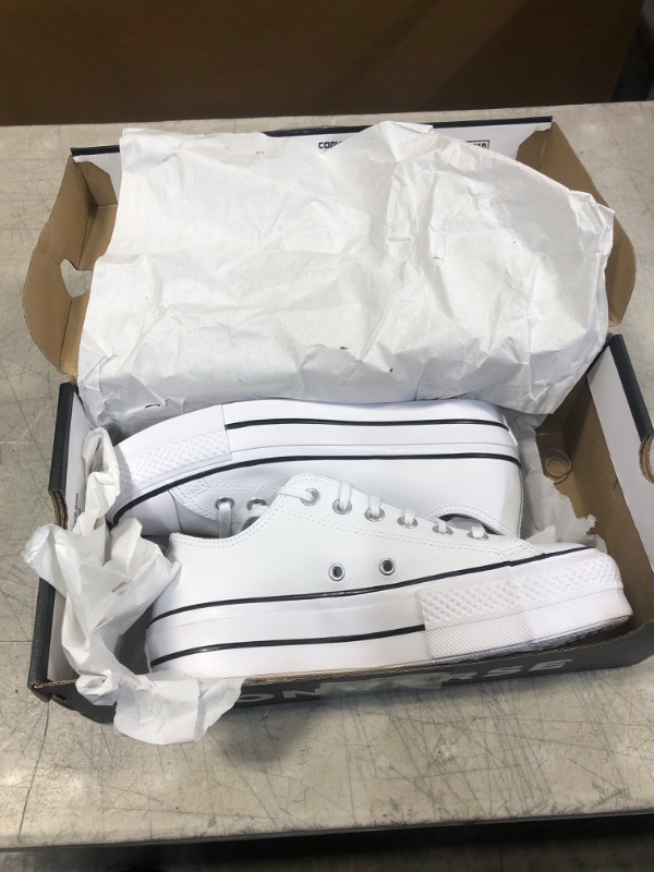 Photo 2 of Converse Women's Chuck All Star Lift Clean Ox Sneakers 7.5 White/Black/White