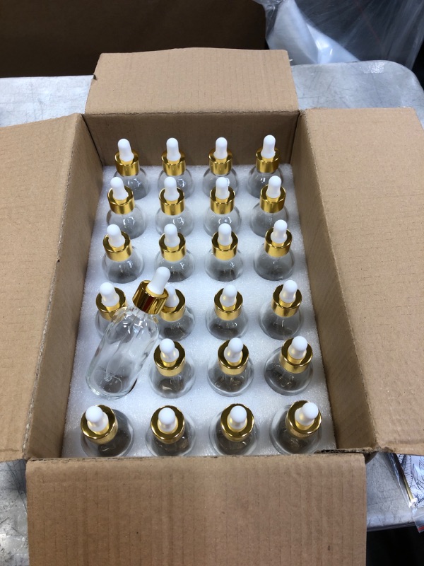 Photo 1 of 24ct Glass oil bottles with dropper 