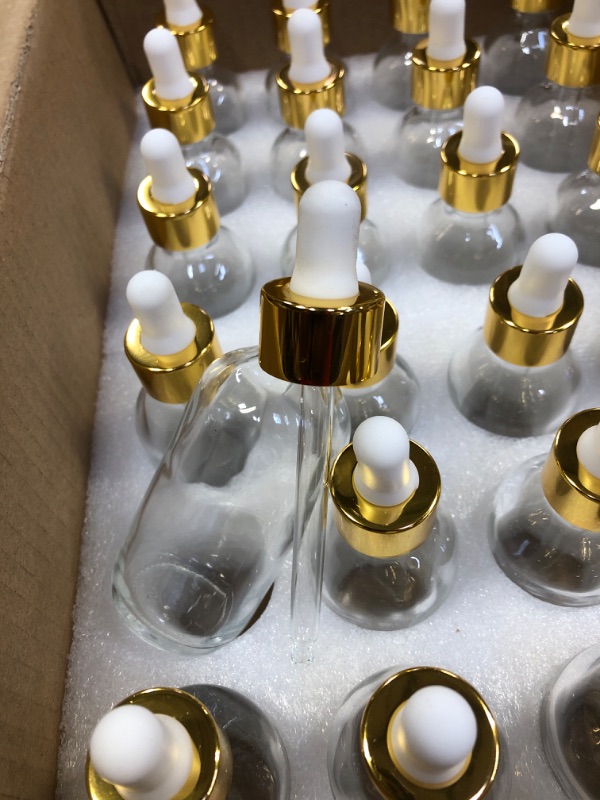 Photo 2 of 24ct Glass oil bottles with dropper 