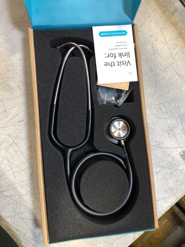 Photo 2 of Greater Goods Tunable Dual-Head Stethoscope - Important Component First Aid Kit | Necessary Nurse Accessories | Adjustable Headset - Free Replacement Ear Tips and Diaphragm | Designed in St. Louis New Black