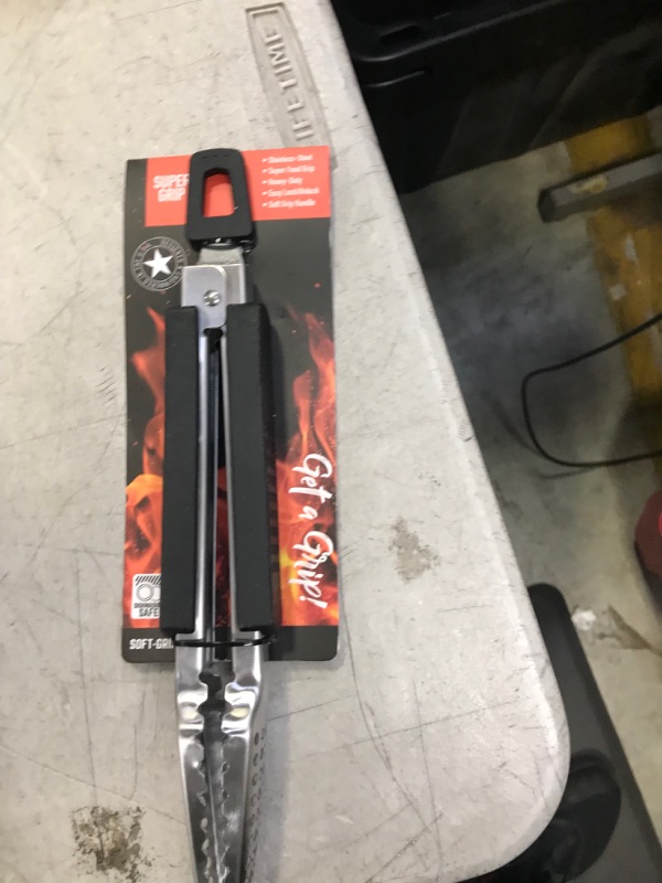 Photo 2 of Dropkick Your Old Tongs, GRILLHOGS 9-Inch Barbecue Tongs Are the Only Equipment That Can Handle Your Massive Meat, Stainless Steel + Soft Grip BBQ Tongs, Premium Grill Tongs