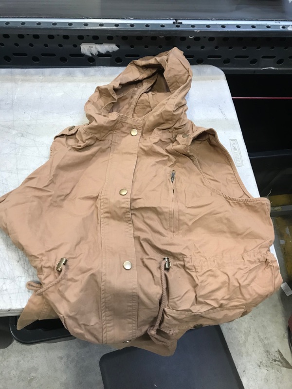 Photo 1 of zenana brown zip up vest size large 