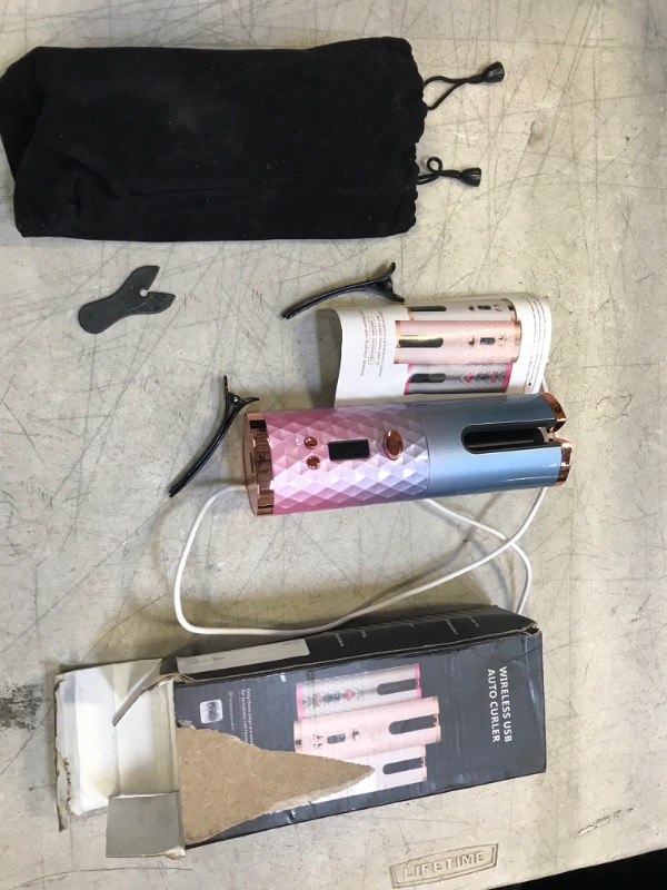 Photo 1 of Automatic Curling Iron, Hair Curling Iron for Hair Styling, Cordless Auto Hair Curler, with 6 Temps and Timers, Auto Shut-Off, Fast Heating, Rechargeable Cordless Hair Curler 1
