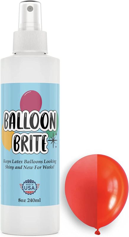 Photo 1 of 8 oz Balloon High Shine Spray for Latex Balloons - Balloon Spray Shine for an Elegant Hi Gloss Finish in Minutes - Specially Formulated Balloon Glow Spray Made in USA
