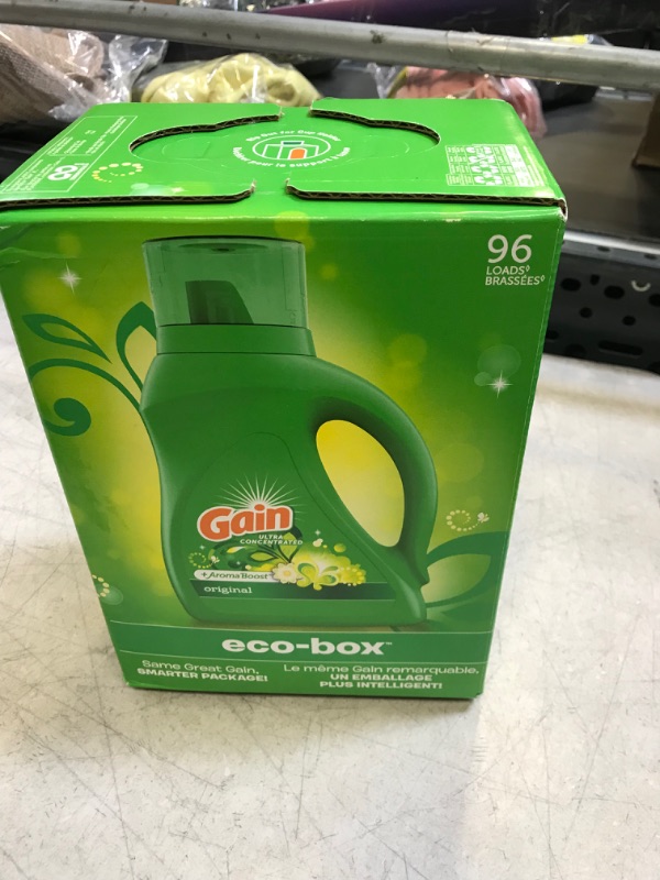 Photo 1 of Gain Laundry Detergent eco-Box, Original Scent + Gain Eco-Box Liquid Fabric Softener, Original Scent Detergent and Fabric Softener Eco-Box Bundle