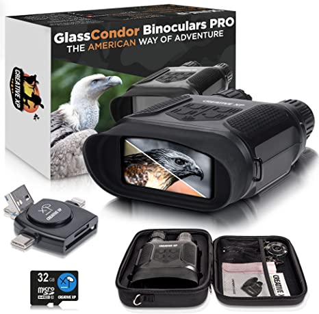 Photo 1 of CREATIVE XP Night Vision Goggles - GlassCondor Pro - Digital Military Binoculars w/Infrared Lens, Tactical Gear for Hunting & Security, Black