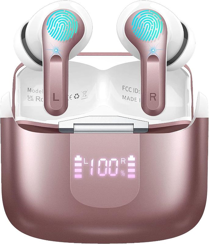 Photo 1 of Wireless Earbud, Bluetooth Headphones 5.3 Stereo Bass Earphones 2023 Noise Cancelling Ear Buds 40H Dual Mic Call, Bluetooth Earbud in-Ear USB-C LED Display IP7 Waterproof Sport Headset for Android iOS
