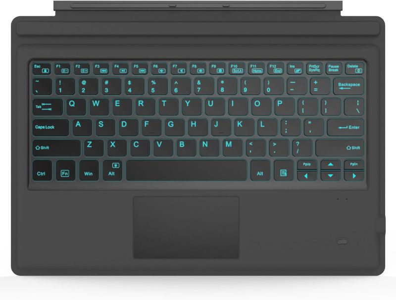 Photo 1 of Cover Fit Microsoft Surface Pro 7 Plus/Pro 7/ Pro 6/ Pro 5/Pro 4/Pro 3, Ultra-Slim Wireless Bluetooth Tablet Computer Keyboard with Trackpad, 7-Color LED Backlit, Rechargeable Battery, Gray