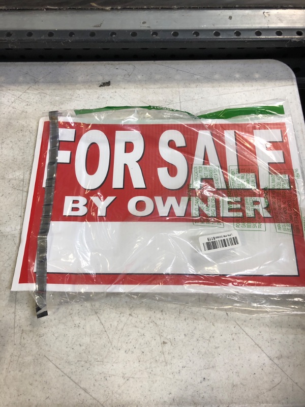 Photo 2 of 4LessCo 4 Less Co 18x12 Inch FOR SALE BY OWNER Lawn Yard Sign with Stake rb1s red
