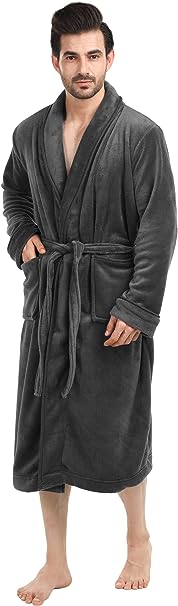 Photo 1 of NY Threads Luxurious Mens Shawl Collar Fleece Bathrobe Spa Robe SIZE L-XL
