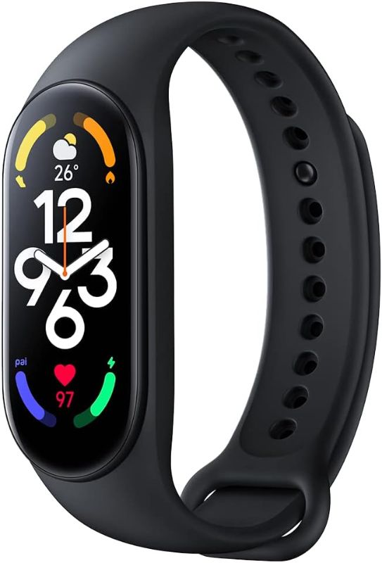 Photo 1 of Xiaomi Mi Band 7 Activity Fitness Tracker, High-Res 1.62" AMOLED Display, 14-Day Battery Life, 24H Heart Rate & SPO? Monitoring, Sleep Tracking, 110+ Sports Modes, 5 ATM Water Resistant Smart Watch
