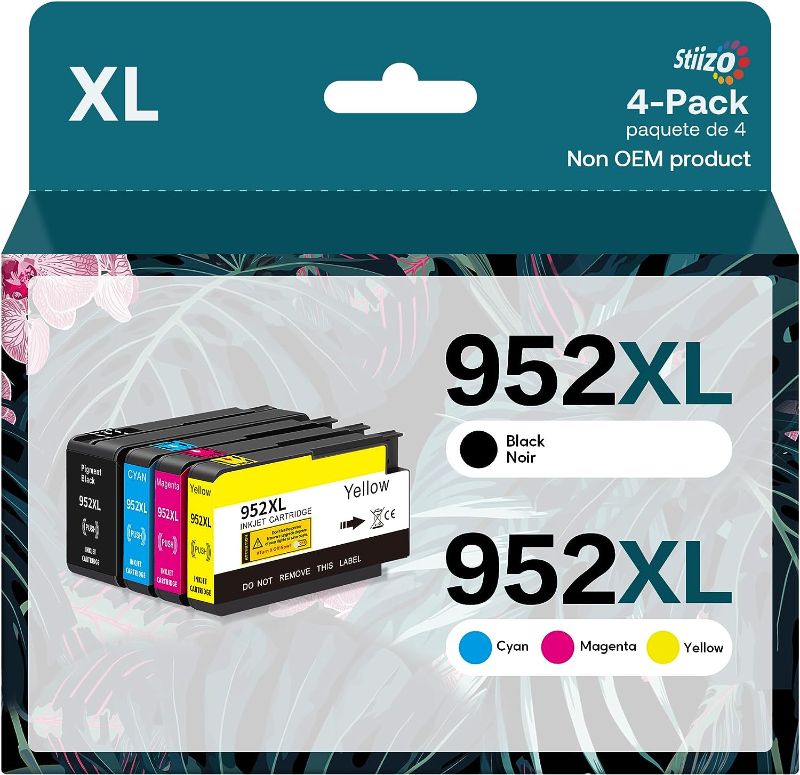 Photo 1 of Stiizo 952XL Higher Yield Upgraded Ink Cartridges Replacement for 952 XL Compatible with OfficeJet Pro 8710 8720 8702 7720 7740 8715 8730 8740 8216 8725 8700 Printer (4 Pack)
