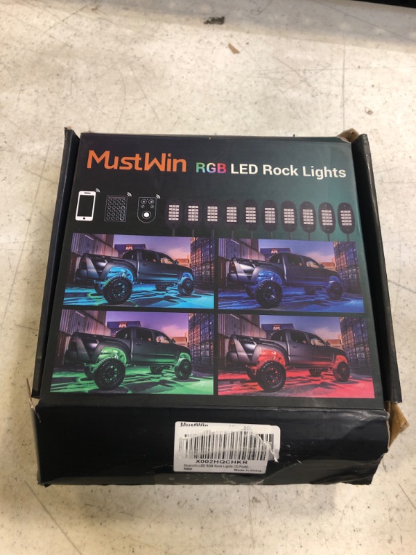 Photo 1 of MustWin RGB LED Rock Lights, 150 LEDs Multicolor Neon Underglow Waterproof Music Lighting Kit with APP & RF Control for Jeep Off Road Truck Car ATV SUV Motorcycle (10 Pods)