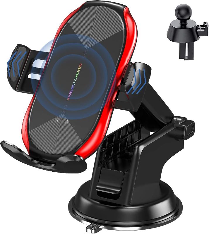 Photo 1 of YITUMU Wireless Car Charger Mount,15W Qi Fast Charging Auto-Clamping Car Phone Holder, Air Vent Windshield Dashboard Car Phone Mount for iPhone 13/12/11/X/8,Samsung S20/S10/Note20/Note10
