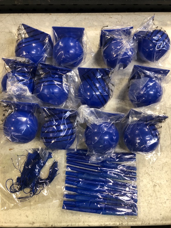Photo 1 of 12 Set Graduation Party Cups Plastic Graduation Cap Cup with Tassel, 10 oz Congrats Grad Cup with Straw and Lid, Reusable Graduation Party Supplies Party Favors for Grad Theme Party Students (Blue)