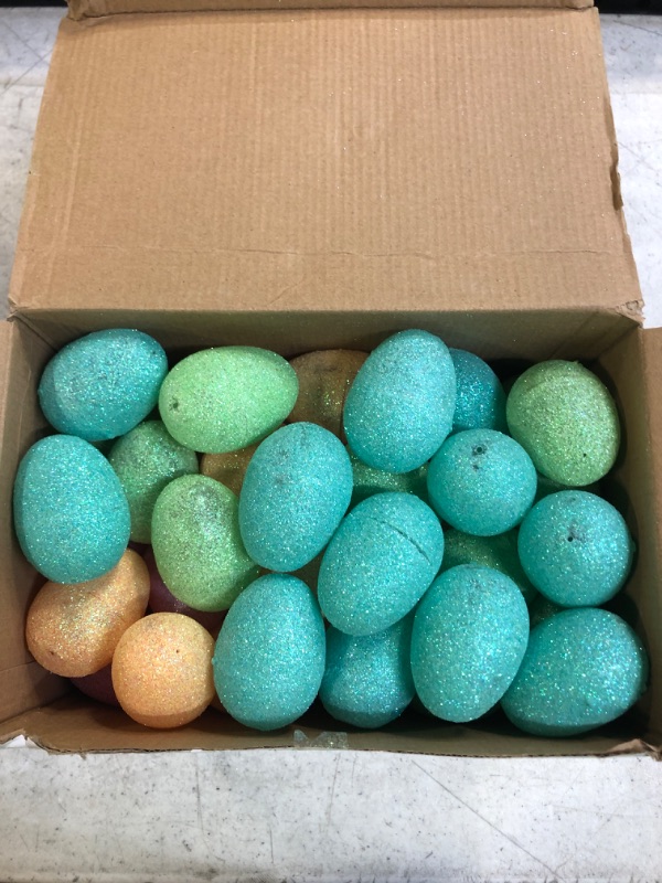 Photo 1 of 72 PC EASTER EGG 2.5IN 6 DIFERENT COLORS GLITTERED 