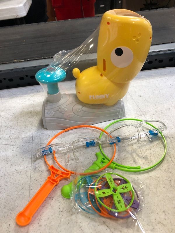 Photo 1 of BAKAM Outside Toys for Kids Ages 4-8, Toddler Sports Outdoor Playset Ages 3-5 Flying Disc Stomp Launcher Toy Kit, Fun Flyer Saucers Indoor Party Game (Yellow)