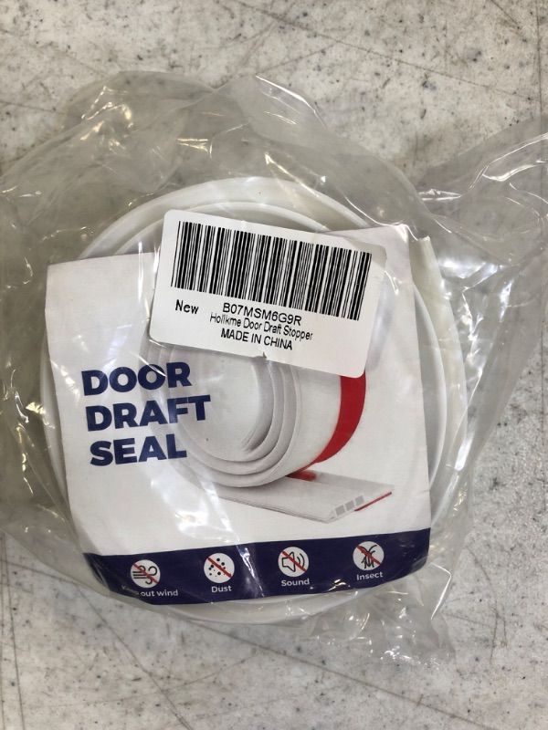 Photo 2 of Holikme Door Draft Stopper Under Door Draft Blocker Insulator Door Sweep Weather Stripping Noise Stopper Strong Adhesive White 39" Length,White