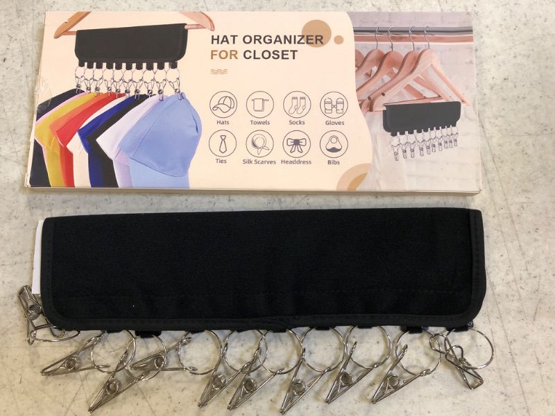 Photo 1 of SZ.haitun Hat Rack for Baseball Caps Hat Organizer Holder & Room Closet Display, 2 Pack 10 Detachable Hat Storage Clips for Hang Ball Caps Winter Beanie & Mens Accessories (Black) Black 2PC