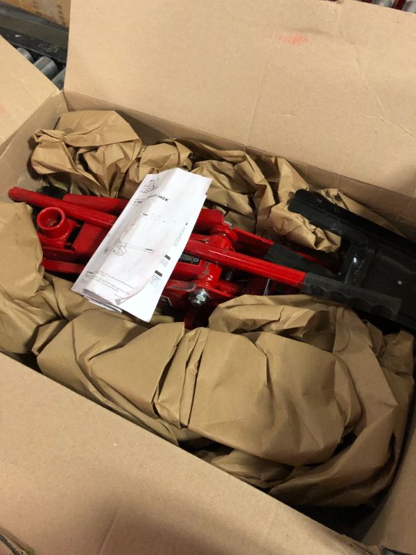 Photo 2 of BIG RED T83006 Torin Hydraulic Trolley Service/Floor Jack with Extra Saddle (Fits: SUVs and Extended Height Trucks): 3 Ton (6,000 lb) Capacity, Red