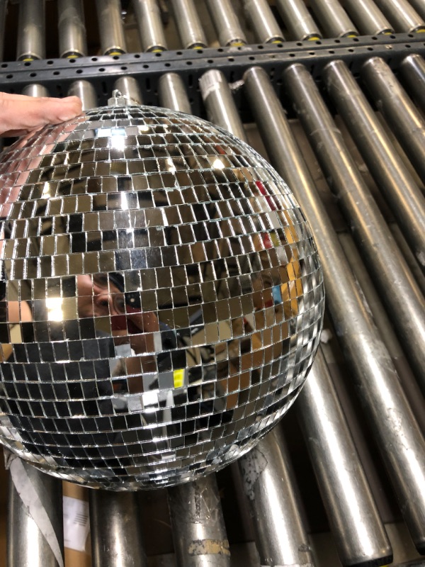 Photo 2 of 12" Disco Ball Mirror Ball Disco Party Decoration Stage Light Dj Light Effect Home Business Christmas Display Decoration Silver
