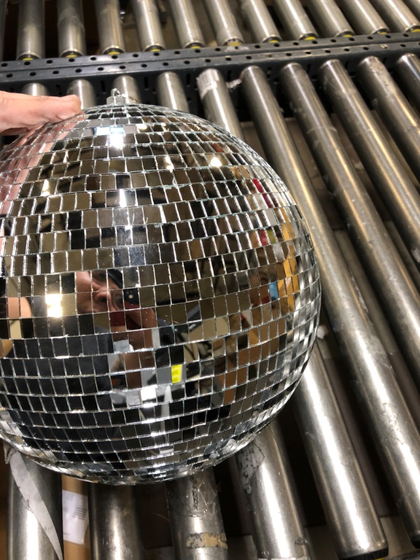 Photo 1 of 12" Disco Ball Mirror Ball Disco Party Decoration Stage Light Dj Light Effect Home Business Christmas Display Decoration Silver
