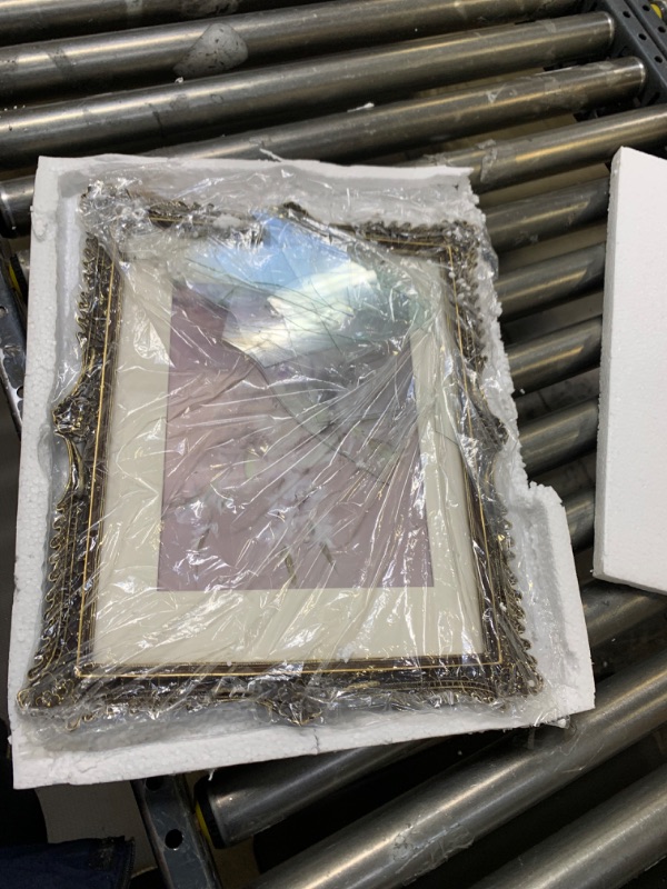 Photo 1 of 11" x 14" Walnut Frame, Broken Glass Frame is Fine --- Box Packaging Damaged, Item is New
