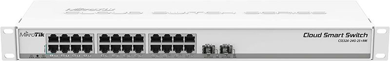 Photo 1 of Mikrotik CSS326-24G-2S+RM 24 port Gigabit Ethernet switch with two SFP+ ports --- Box Packaging Damaged, Item is New

