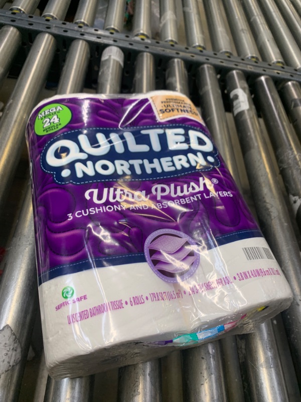 Photo 2 of Quilted Northern Ultra Plush® Toilet Paper, 6 Mega Rolls = 24 Regular Rolls, 3-ply Bath Tissue
