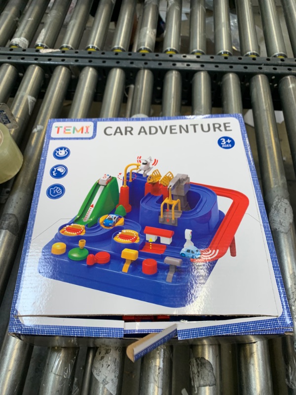 Photo 2 of Kids Adventure Toy for 3 4 5 6 Year Old Boys Girls - Race Track Car Toys for Boys Age 3, Car Toys for Toddlers 2-4 Years, Educational Puzzles City Car Rescue Playsets Christmas Birthday Gifts Large Blue Race Track --- Box Packaging Damaged, Item is New
