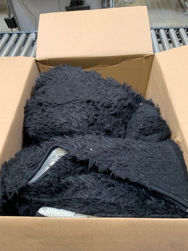 Photo 3 of ANVARUG Fluffy Rugs for Living Room, 5’x8’ Area Rug, Luxurious Shag Carpet Rugs for Bedroom, Anti-Skid Shaggy Rectangular Area Rug, Black 5x8 Feet Black --- Box Packaging Damaged, Moderate Use, Dirty From Previous Use
