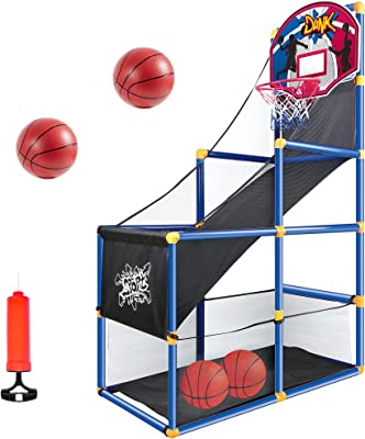 Photo 1 of JOYIN Kids Arcade Basketball Game Set with 4 Balls and Hoop for Kids Indoor Outdoor Sport Play - Easy Set Up - Air Pump Included - Ideal for Games and Competition --- Box Packaging Damaged, Item is New

