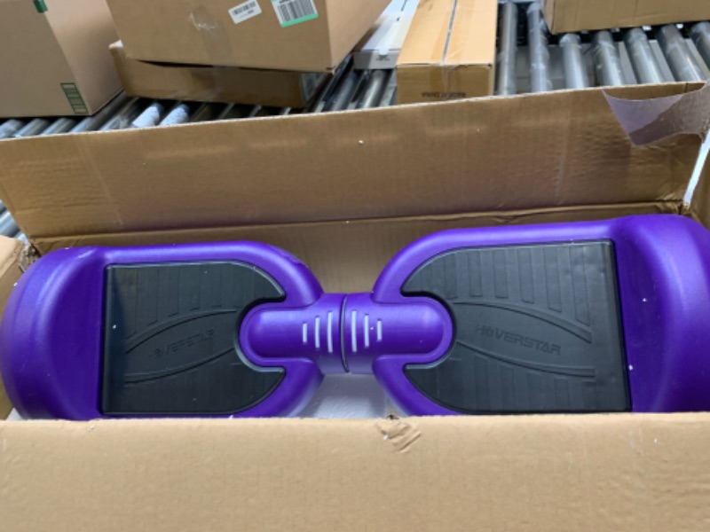 Photo 5 of Hoverboard 6.5 Certified Two-Wheel Self Balancing Electric Scooter with LED Light Purple --- Box Packaging Damaged, Moderate Use, Missing Parts
