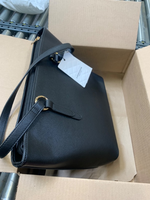 Photo 1 of Black Leather Bag --- Box Packaging Damaged, Minor Use
