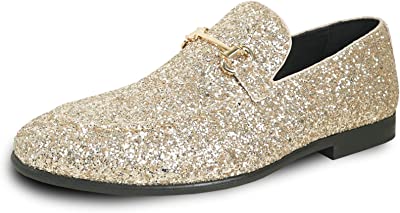 Photo 1 of Bravo! Men Dress Shoe Prom-2 Loafer Modern Metallic Glitter for Wedding Prom Size 12M --- Box Packaging Damaged, Minor Use

