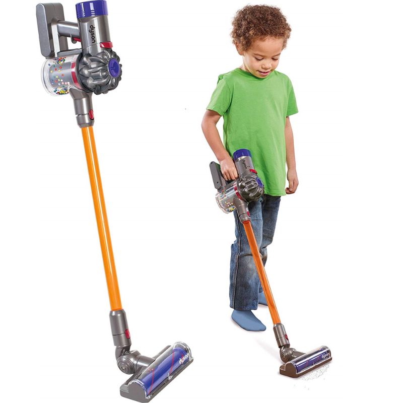 Photo 1 of CASDON Little Helper Dyson V8 Cord-Free Toy Vacuum Cleaner for Kids Play, Grey/Orange (68702)
