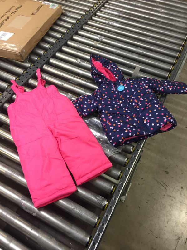 Photo 2 of Carter's Girls' 2-Piece Heart Snowsuit Set - 2T
