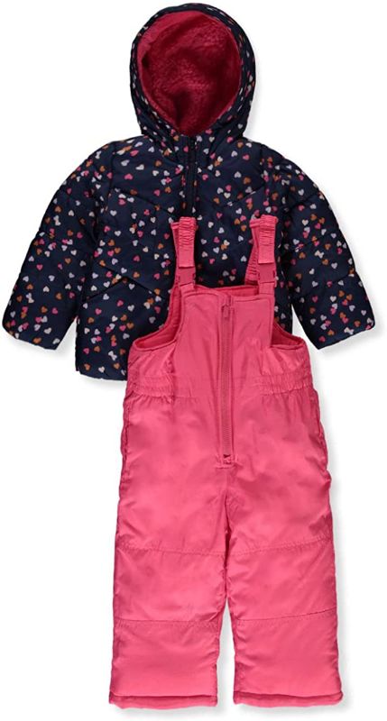 Photo 1 of Carter's Girls' 2-Piece Heart Snowsuit Set - 2T
