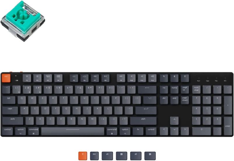 Photo 1 of Keychron K5 SE Hot-swappable Ultra-Slim Wireless Bluetooth/Wired USB Mechanical Keyboard with Low-Profile Keychron Optical Mint Switch, Full Size Layout 104-Key White LED Backlit for Mac and Windows
