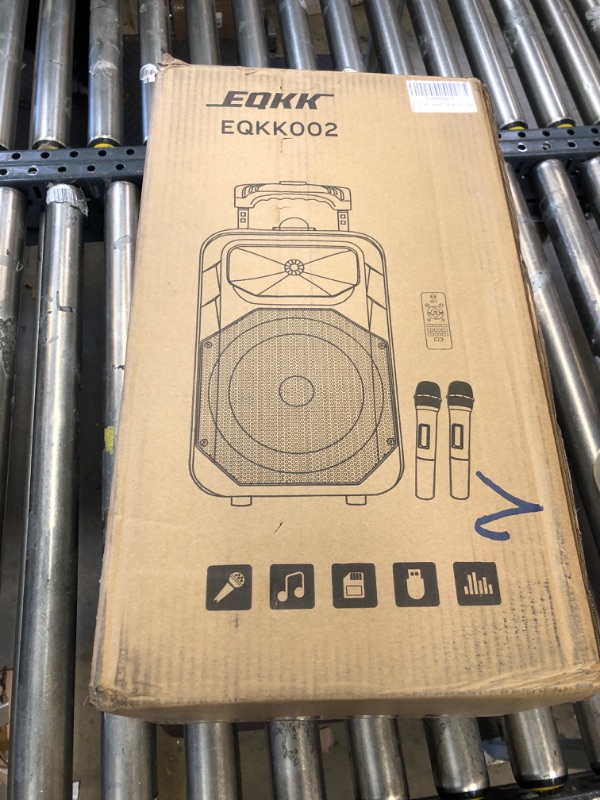 Photo 6 of 2023 Portable Karaoke Machine for TV Adults and Kids with 2 Wireless Microphones New 10" Subwoofer PA Machines Bluetooth 5.0 Karaoke Speaker System with DJ Light for Outdoor Party
 (TURNS ON BUT UNABLE TO FULLY TEST)
