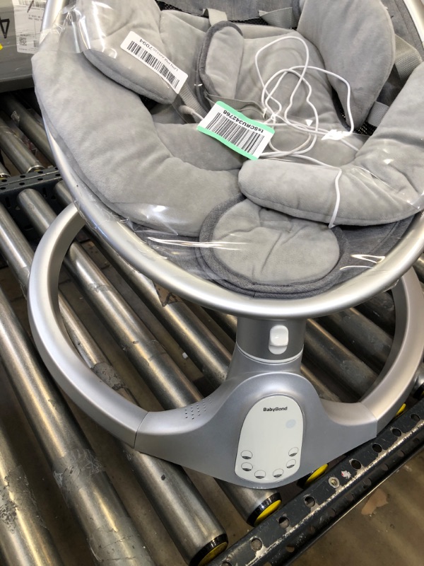 Photo 2 of BabyBond Baby Swings for Infants | Bluetooth Music Speaker | 5 Point Harness Belt | 5 Speeds and Remote Control - Portable Baby Swing for Indoor and Outdoor (Gray)
(MEEDS BATTERIES) (UNABLE TO TEST)