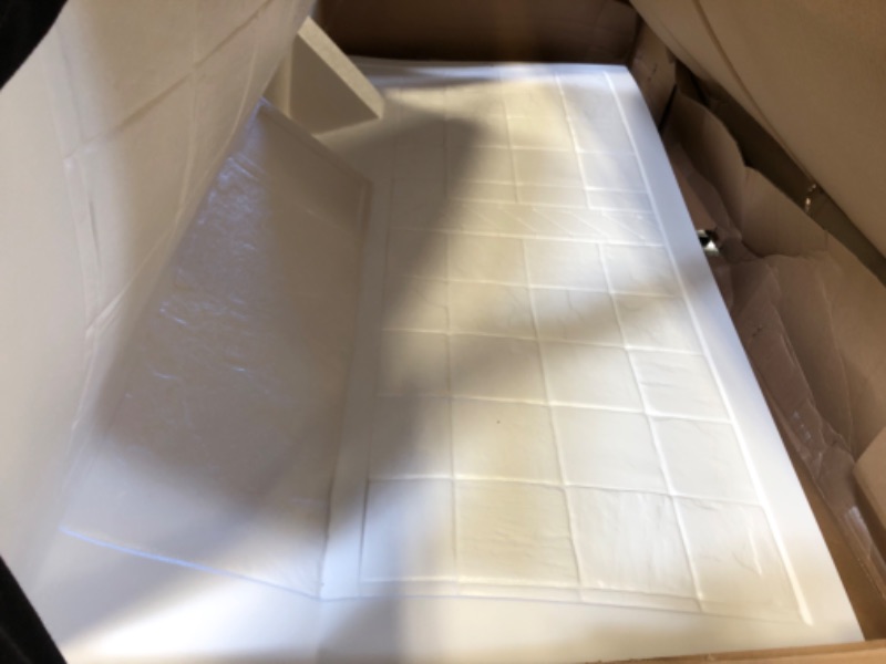 Photo 2 of Lippert 306205 Better Bath 34" x 34" x 68" Neo Angle RV Shower Surround White Slate