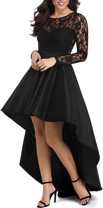 Photo 1 of Asvivid Womens Sexy Lace Hi Low Cocktail Party Dress Floral Swing Prom Evening Gowns - Size XL
