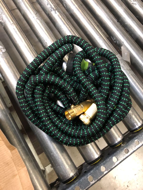 Photo 2 of 360Gadget Expandable and Flexible Garden Hose 50 ft Water Hose with 3/4" Brass Fittings and 8 Function Sprayer Nozzle, Retractable, Kink Free, Collapsible, Lightweight Hose for Outdoors
