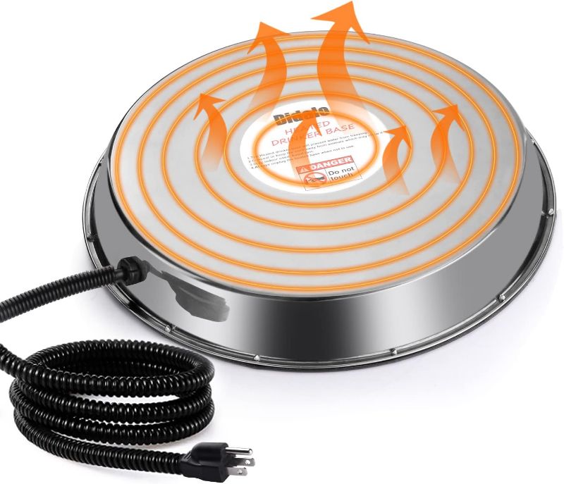 Photo 1 of Didalo Poultry Drinker Heated Base for Chicken Water Heater 120 Watts for Winter Deicer Heated Base?Built in Thermostat
