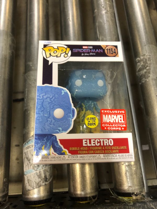Photo 1 of Funko POP! Spider-Man: No Way Home Glow-in-The-Dark Electro Marvel Collector Corps Exclusive