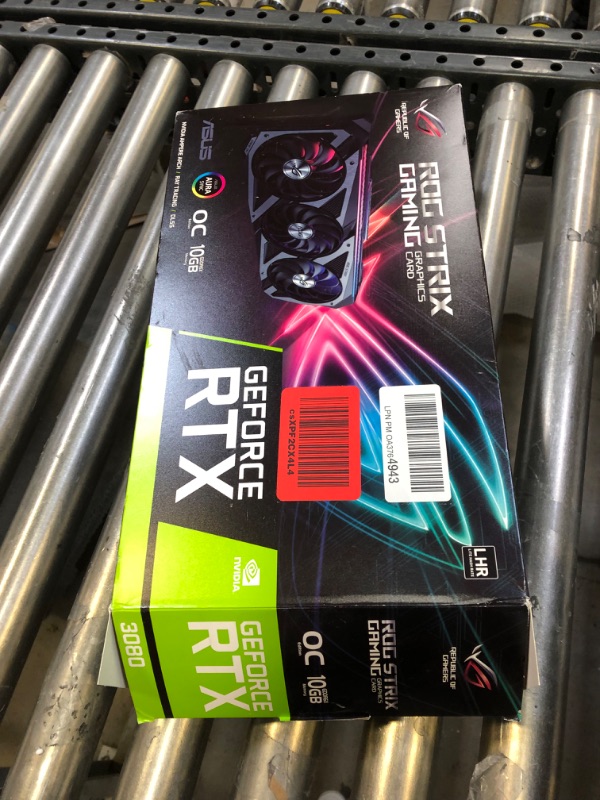 Photo 1 of ASUS ROG Strix NVIDIA GeForce RTX 3080 V2 OC Edition Gaming Graphics Card (PCIe 4.0, 10GB GDDR6X, LHR, HDMI 2.1, DisplayPort 1.4a, Axial-tech Fan Design, 2.9-Slot, Super Alloy Power II, GPU Tweak II) Graphic Card