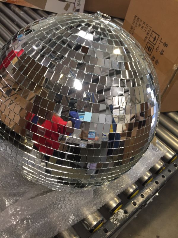 Photo 2 of Alytimes Mirror Disco Ball - 8-Inch Cool and Fun Silver Hanging Party Disco Ball –Big Party Decorations, Party Design
