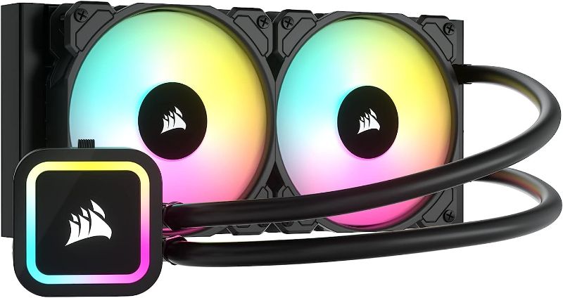 Photo 1 of Corsair H100x RGB Elite Liquid CPU Cooler - 32 Dynamic RGB LEDs - iCUE-Ready SP120 RGB Elite Series PWM Fans with AirGuide Technology - Intel® LGA 1700, 1200, 115X, 2066, AMD® AM5/AM4 Sockets - Black --factory sealed -- 
