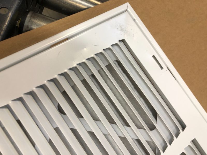 Photo 4 of 18" X 18" Return Air Filter Grille - Filter Included - Easy Plastic Tabs for Removable Face/Door - HVAC Vent Duct Cover - White [Outer Dimensions: 19.75w X 19.75h] 18 x 18 - MISSING ONE LOCK